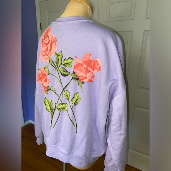 Lavender Rose Sweatshirt | Medium | Spring Floral - Picture 6 of 10
